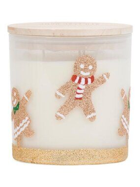 RED LEAF HOME 24oz Puffy Gingerbread Man Cinnamon Scented Candle - NEW